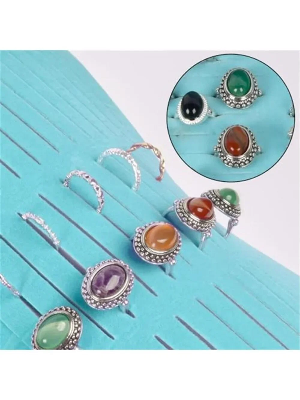 Ring Organizer Box Travel Jewelry Case Ring Display Storage Holder